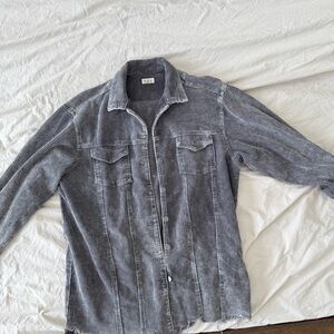 POL Gray Corduroy Jean Jacket